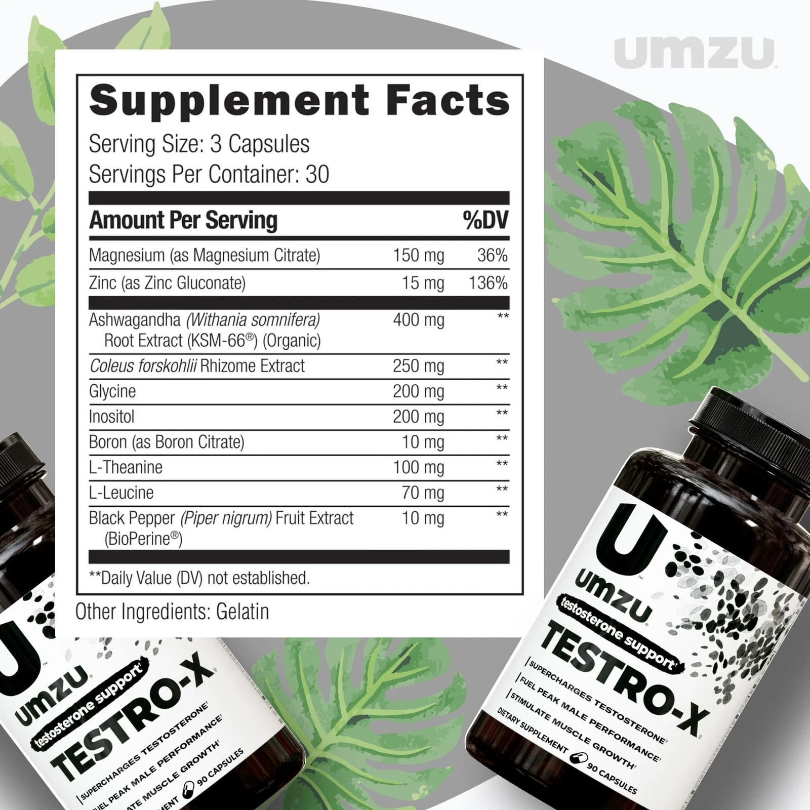 UMZU TESTRO-X – Male Testosterone Booster Support Energy Stamina EXP 10-2027