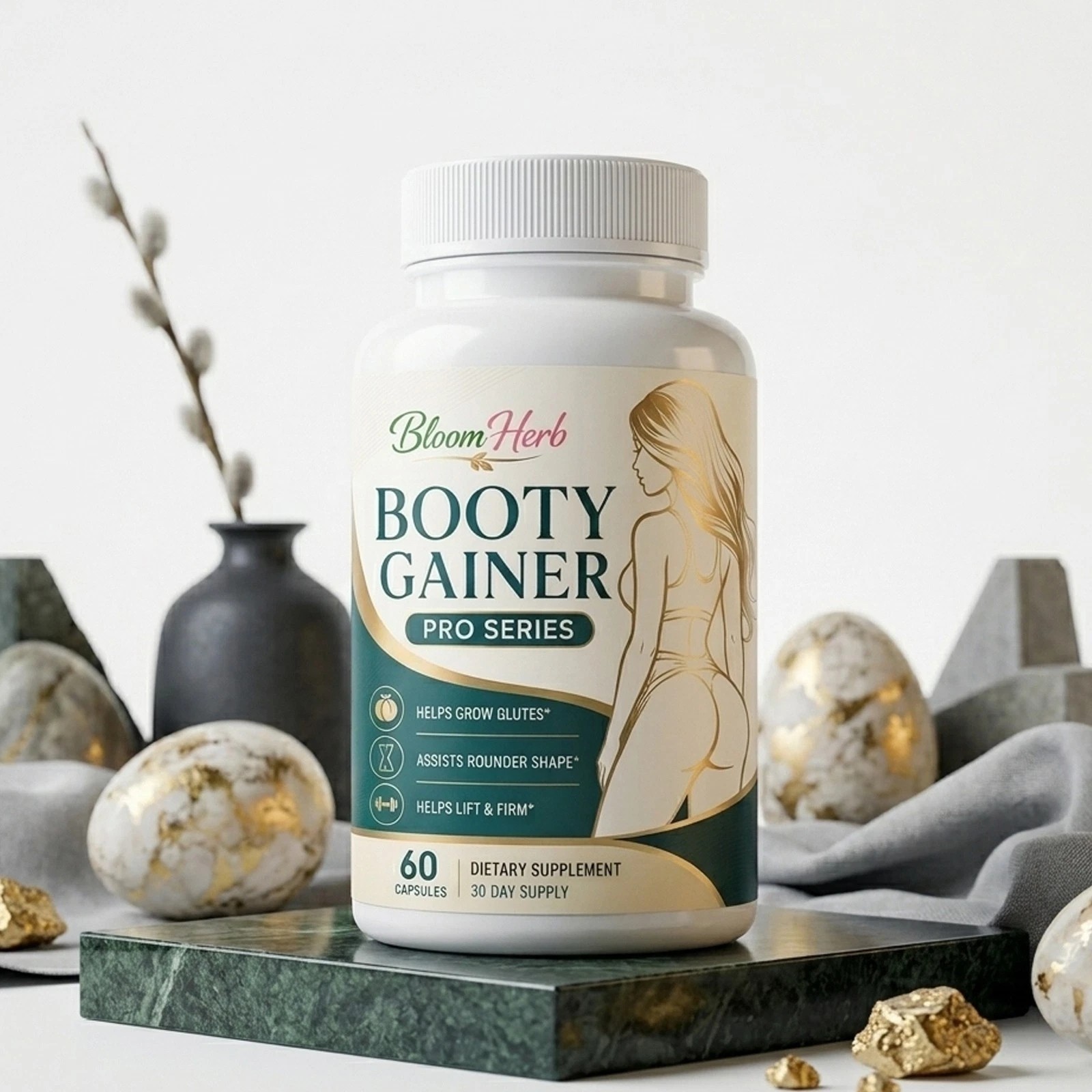 BloomHerb Booty Gainer Capsule Butt Enhancement Buttock Hip Enlargement – 3 Pack
