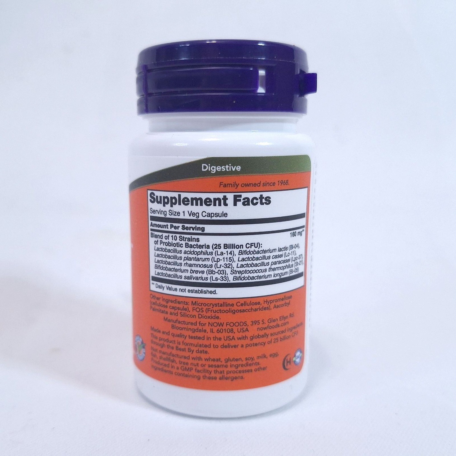 NOW Probiotic-10 25 Billion 10 Probiotic Strains 30 Veg Capsules 01/2026 Sealed