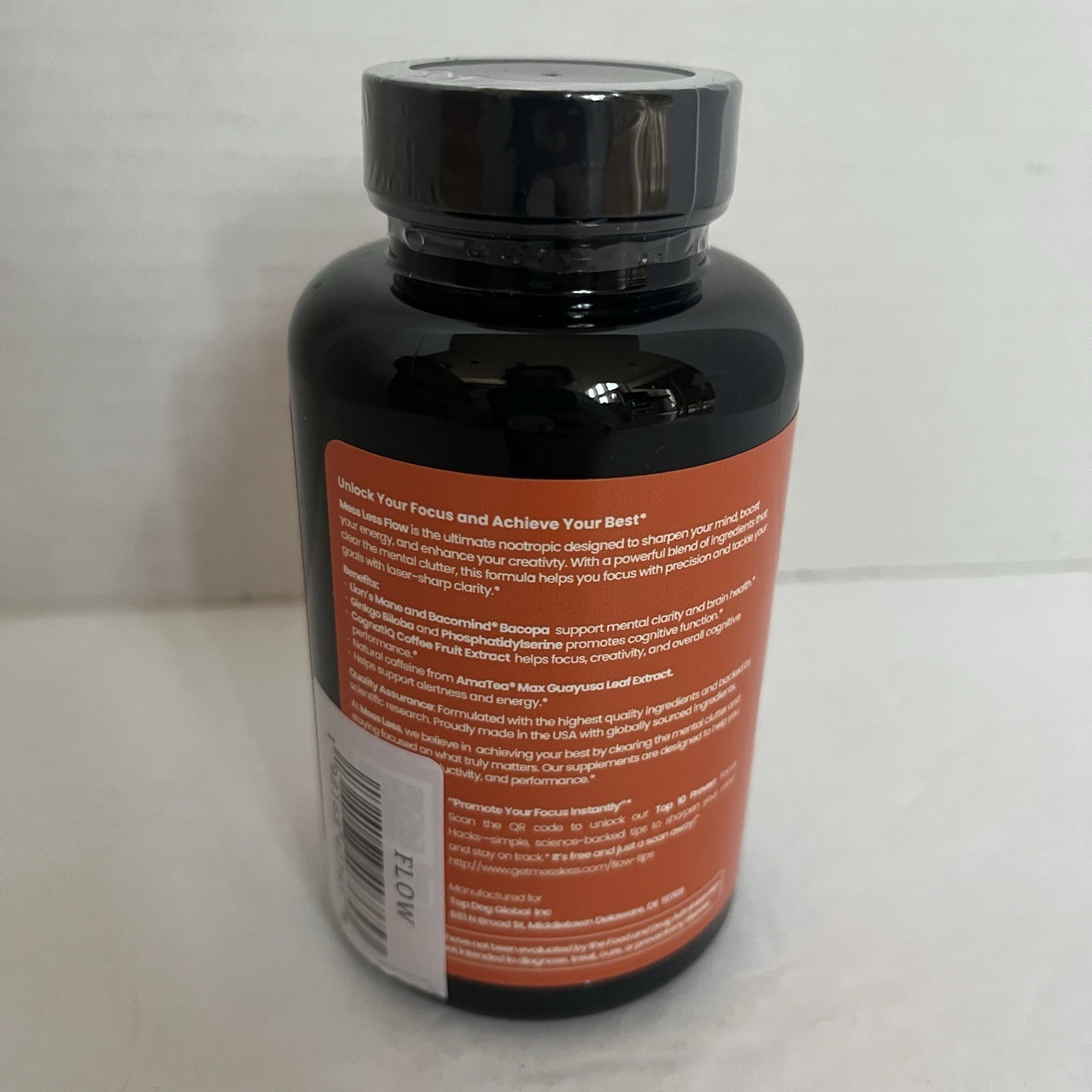 Mess Less FLOW Dietary Supplement Energy, Creativity, Focus. Exp: April 2027