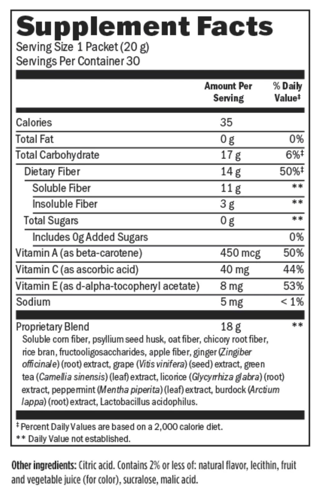 Melaleuca Fiberwise Berry Sugar Free Healthy Fiber Drink 30-Packets EXP 4/27