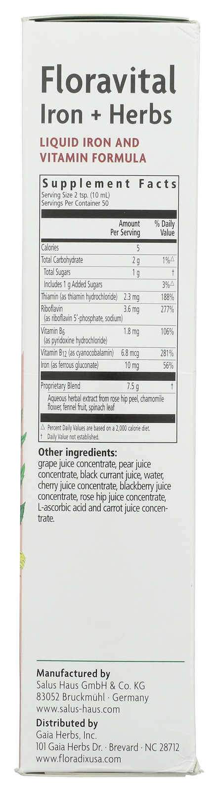 Floravital Liquid Iron And Vitamin Supplement 16.9 Fl Oz By Salus 17 1 Pack