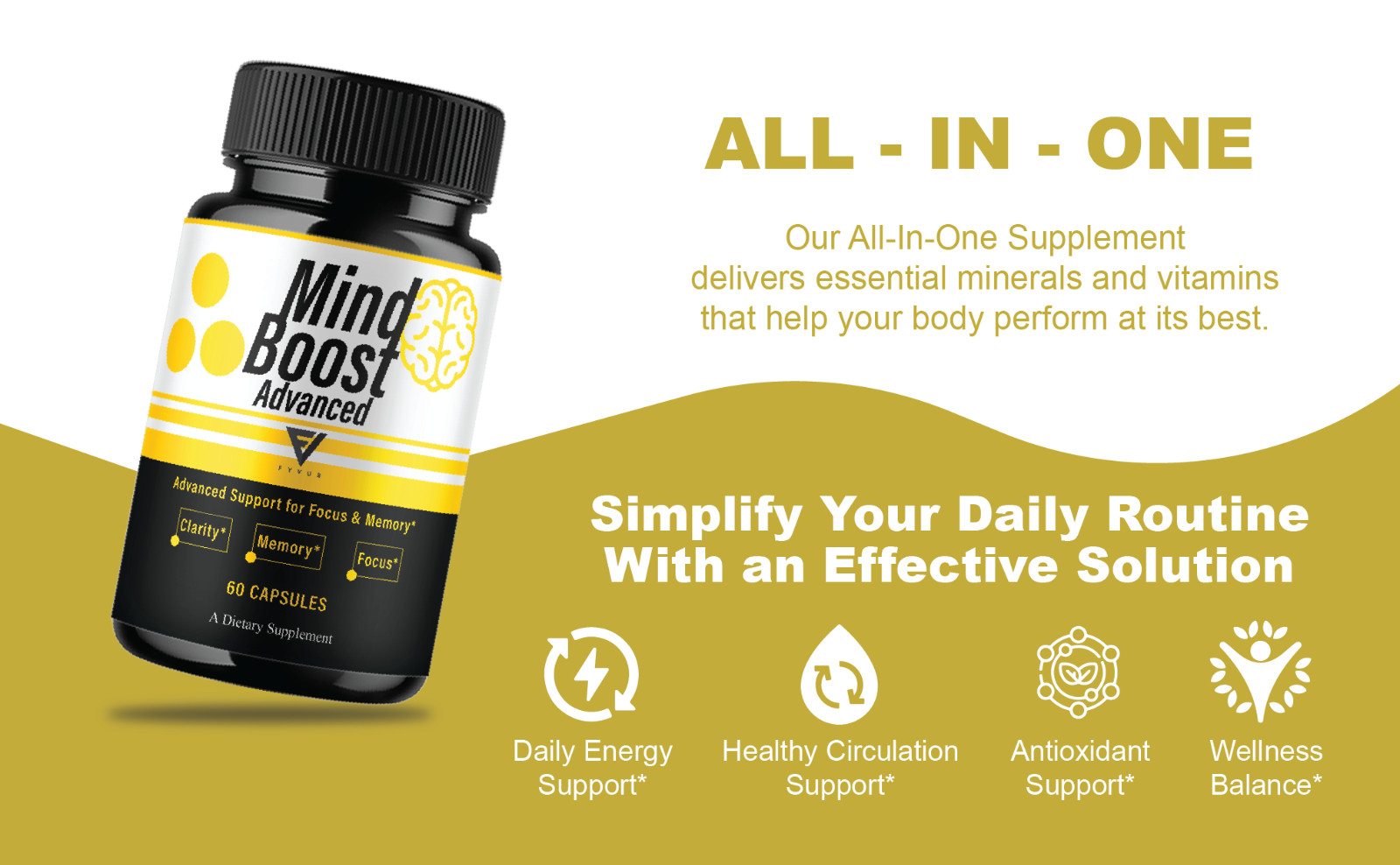 Mind Boost Advanced Premium Nootropic Pills, Mind Boost (60 Capsules)