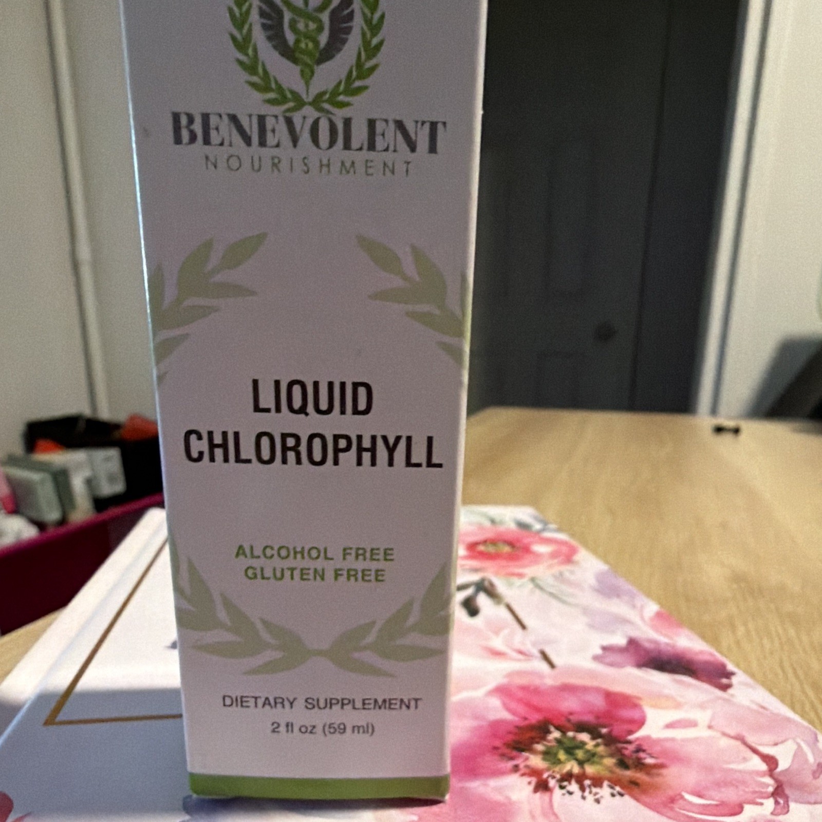Benevolent Nourishment Liquid Chlorophyll Mint Alcohol Free 2 fl oz Exp 09/2027