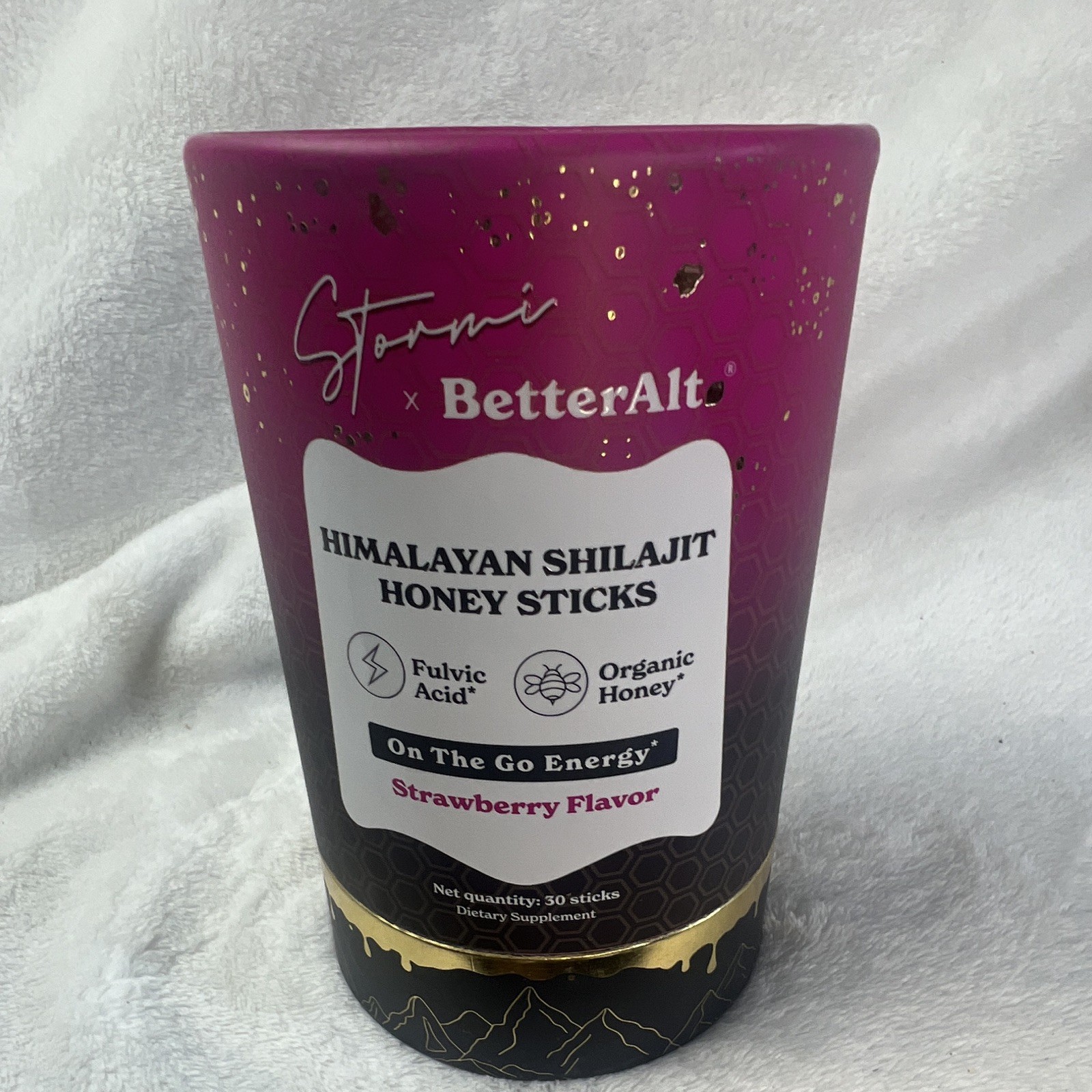 BetterAlt Himalayan Shilajit Honey Sticks Strawberry 30 Count