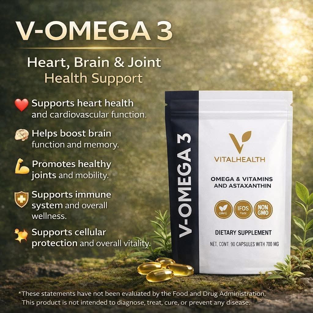 V-OMEGA 3 Brian Skin 90 Capsules Vital Health
