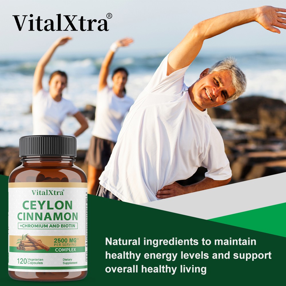 Ceylon Cinnamon Caps 2500mg for Balanced Blood Sugar,Metabolism&Sustained Energy