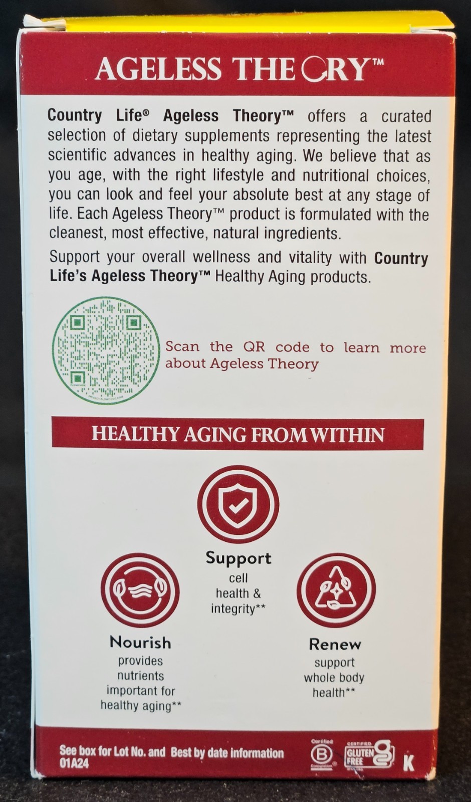 Country Life Ageless Theory Anti-Glycation Support – 60 Caps, Exp 9/26