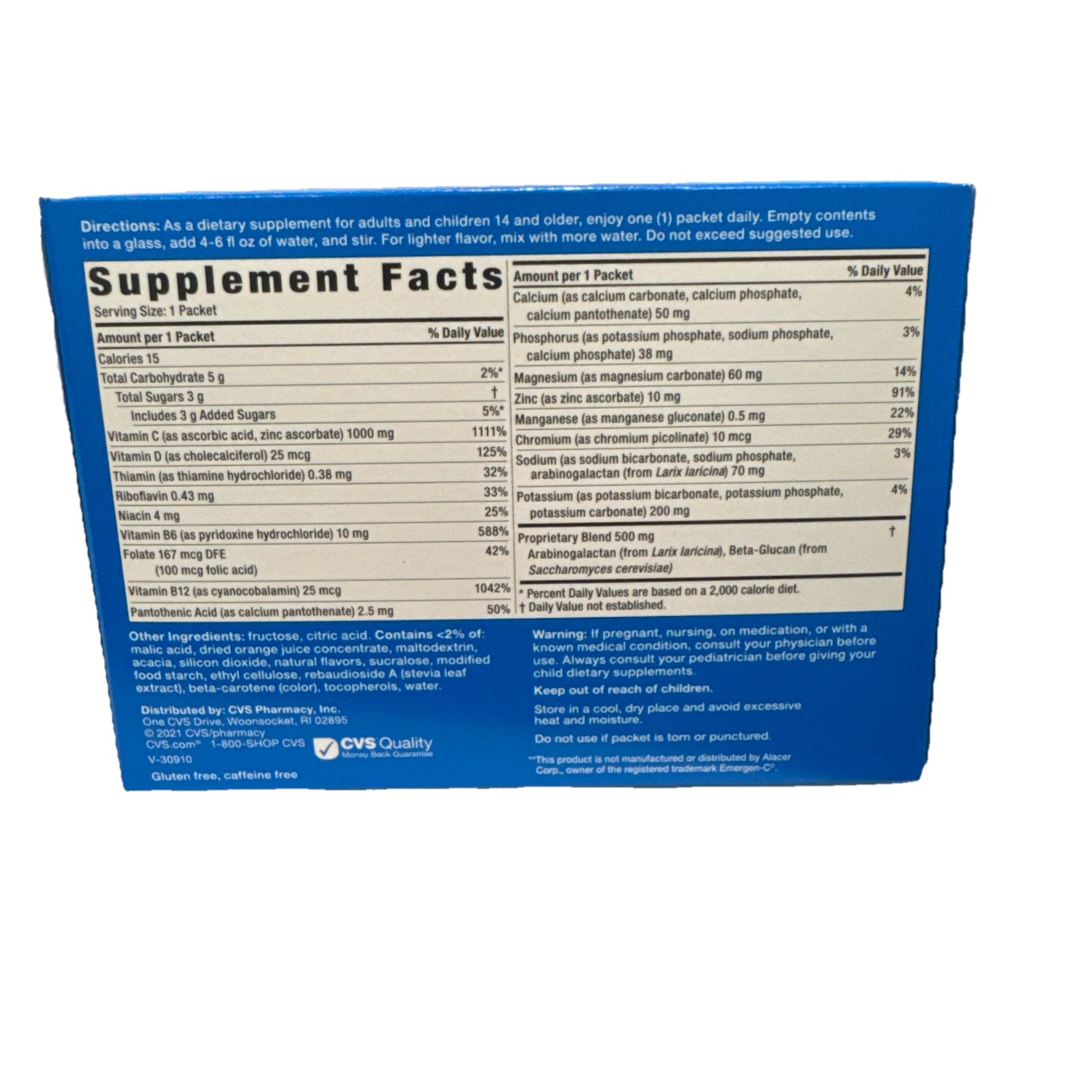 CVS Health Vitamin C + Immune Dietary Supplement, 30 Count Packets Box
