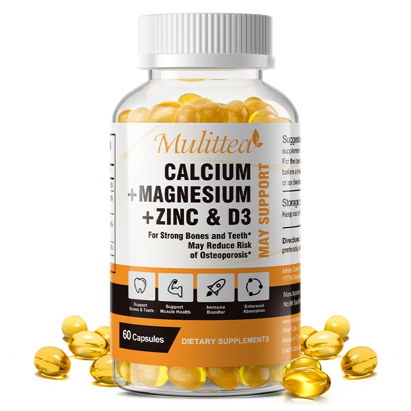 Calcium, Magnesium & Zinc Plus Vitamin D3 Capsules 1000MG Support Muscle Health
