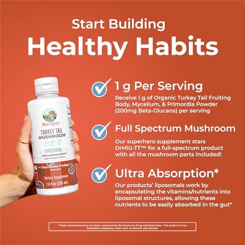 MARYRUTH’S Organics Turkey Tail Mushroom Supplement | Full Spectrum | 200mg
