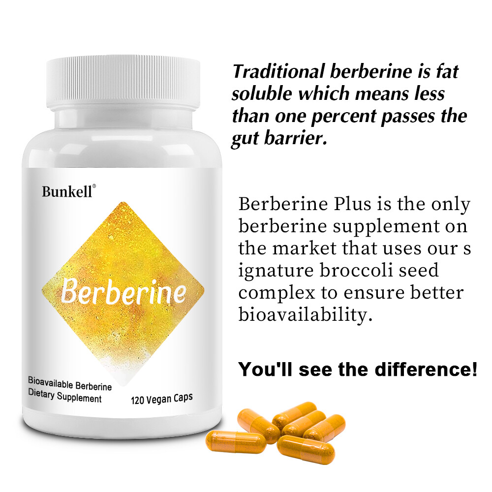 Blood Sugar Support Supplement 600mg Bioavailable Berberine Broccoli Seed