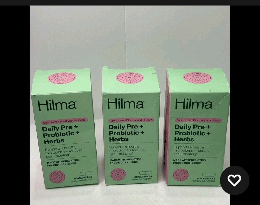 Hilma Daily Pre Probiotic Herbs 180 Capsules Support Gut Health 3 Pack Exp 09/26