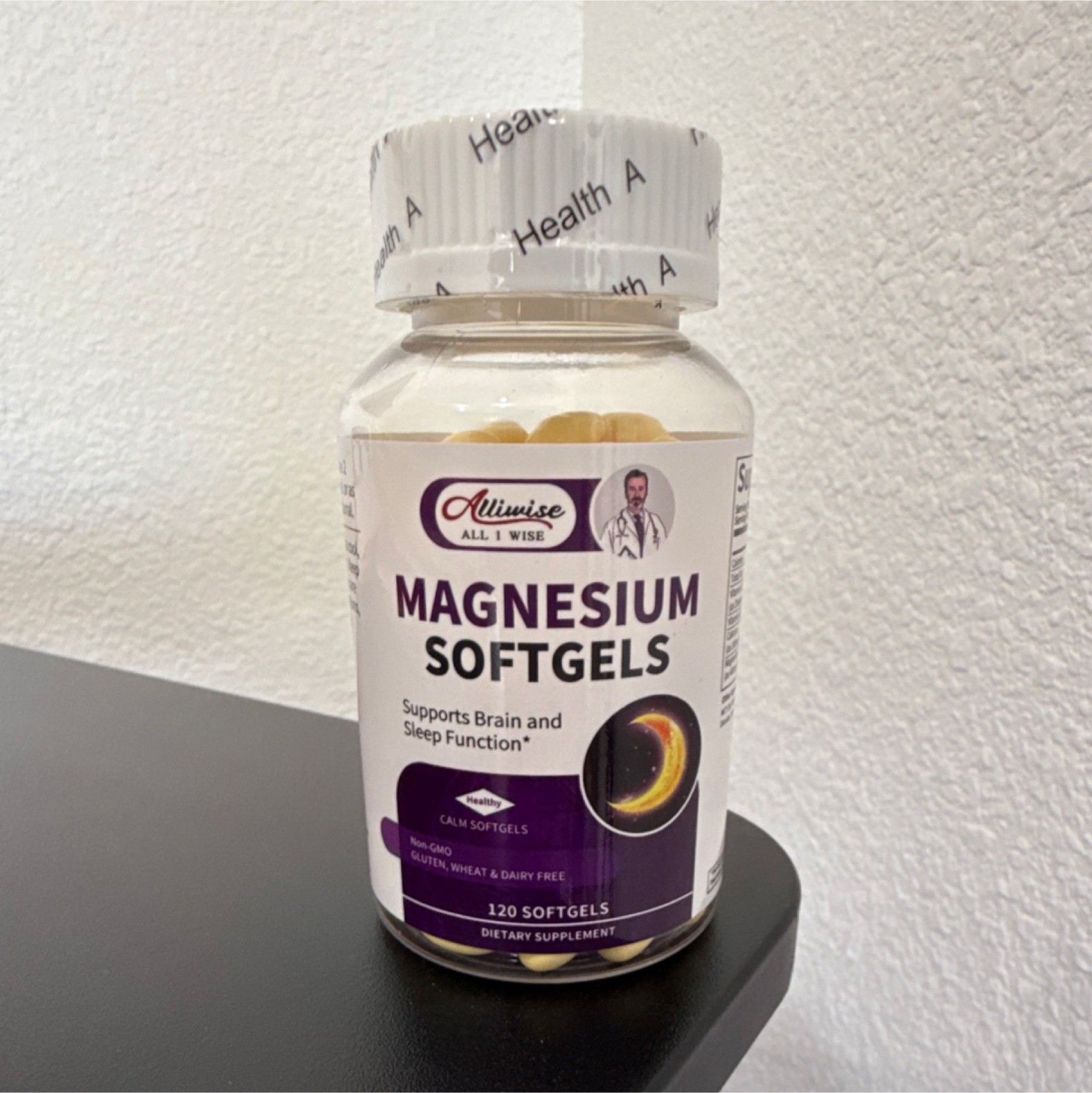 Alliwise Magnesium Glycinate Softgels Brain Sleep Support Non GMO 120 Softgels