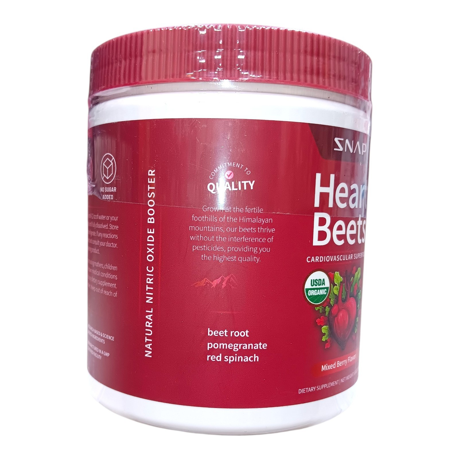 Snap Heart Beets Powder USDA Cardiovascular Superfood Nitric Oxide Booster 8.8oz