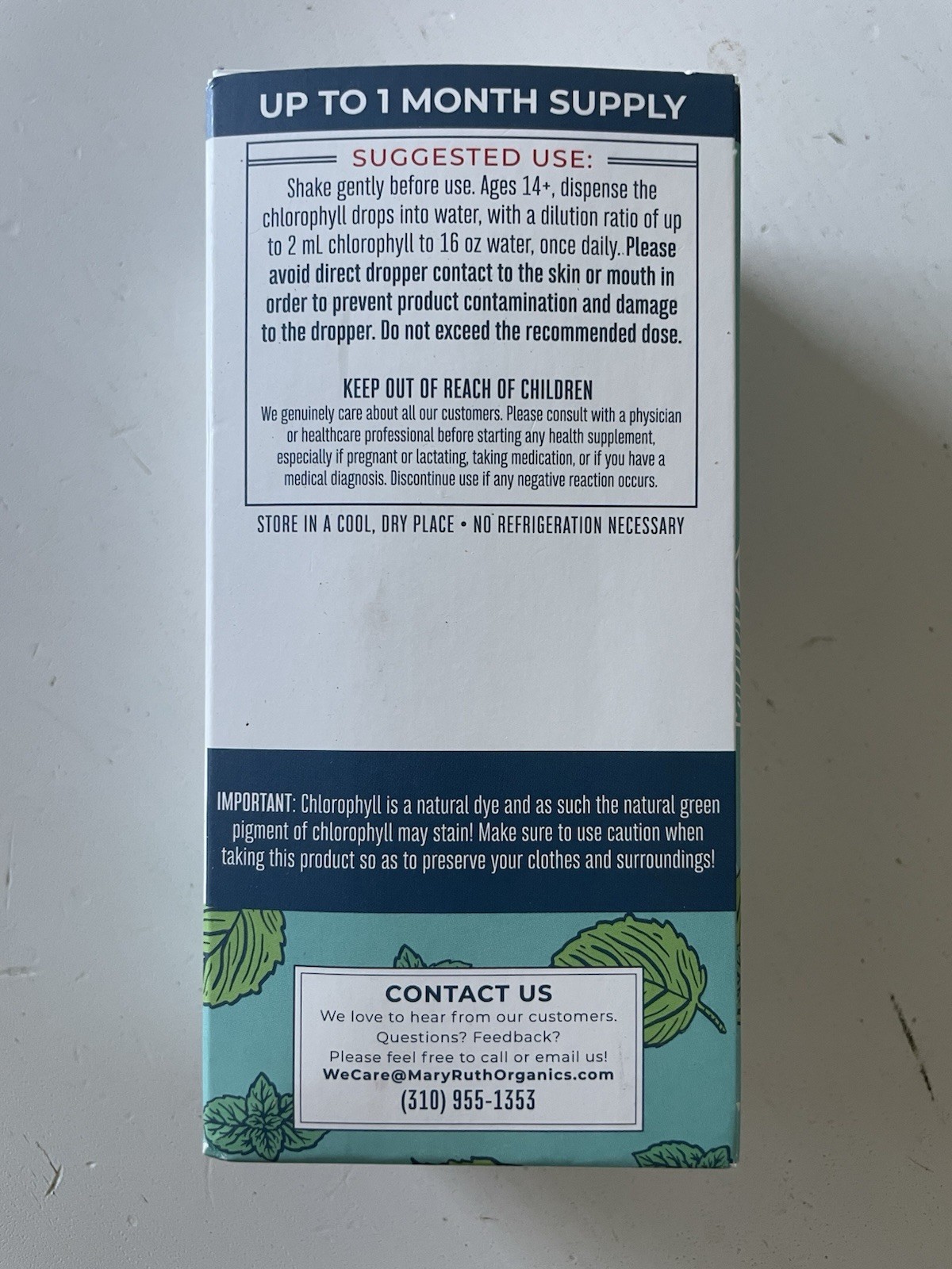 MaryRuth’s Vegan Chlorophyll Liquid Drops Peppermint 2 fl oz (60 mL)