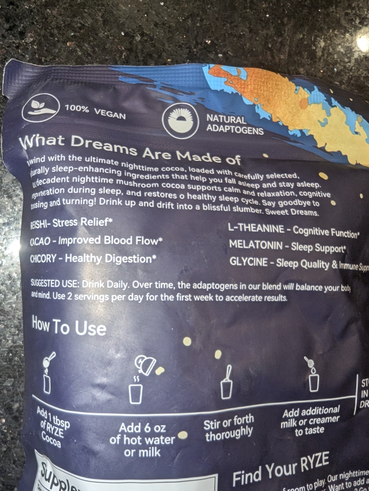 (2)RYZE MUSHROOM HOT COCOA + Coffee SERVINGS FUNCTIONAL MUSHROOM DRINK