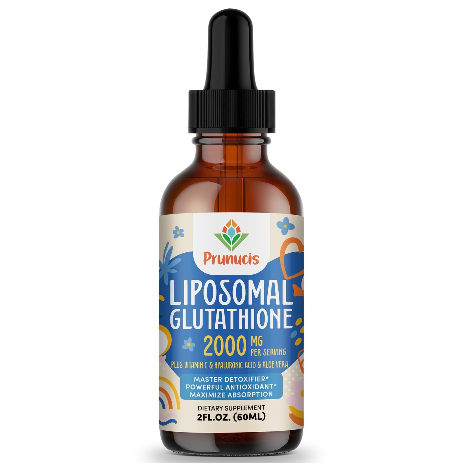 Prunucis 2000MG Liposomal Glutathione Liquid, 98% 2 Fl Oz (Pack of 1)