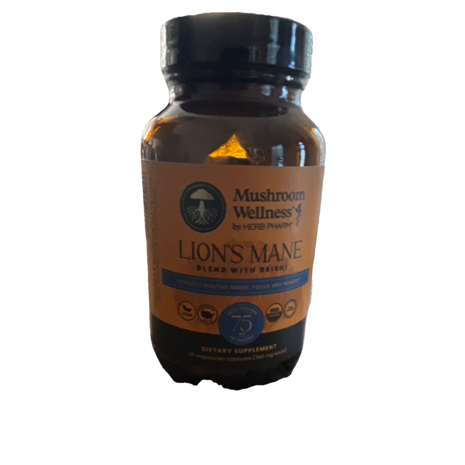 Mushroom Wellness by Herb Pharm Lion’s Mane & Reishi 60 Vegetarian Capsules
