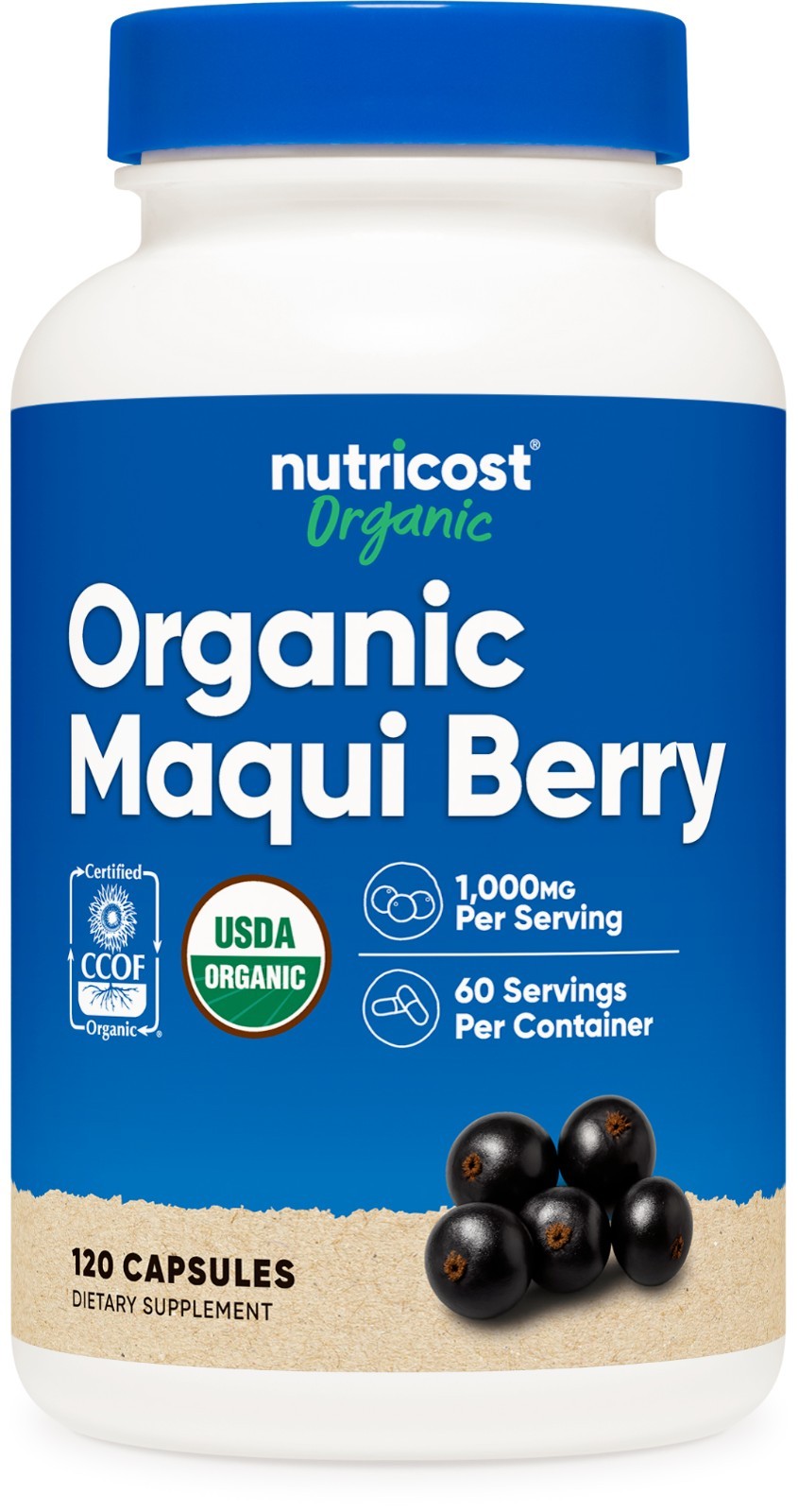 Nutricost Organic Maqui Berry (1,000mg) 120 Capsules – USDA Organic, 60 Servings