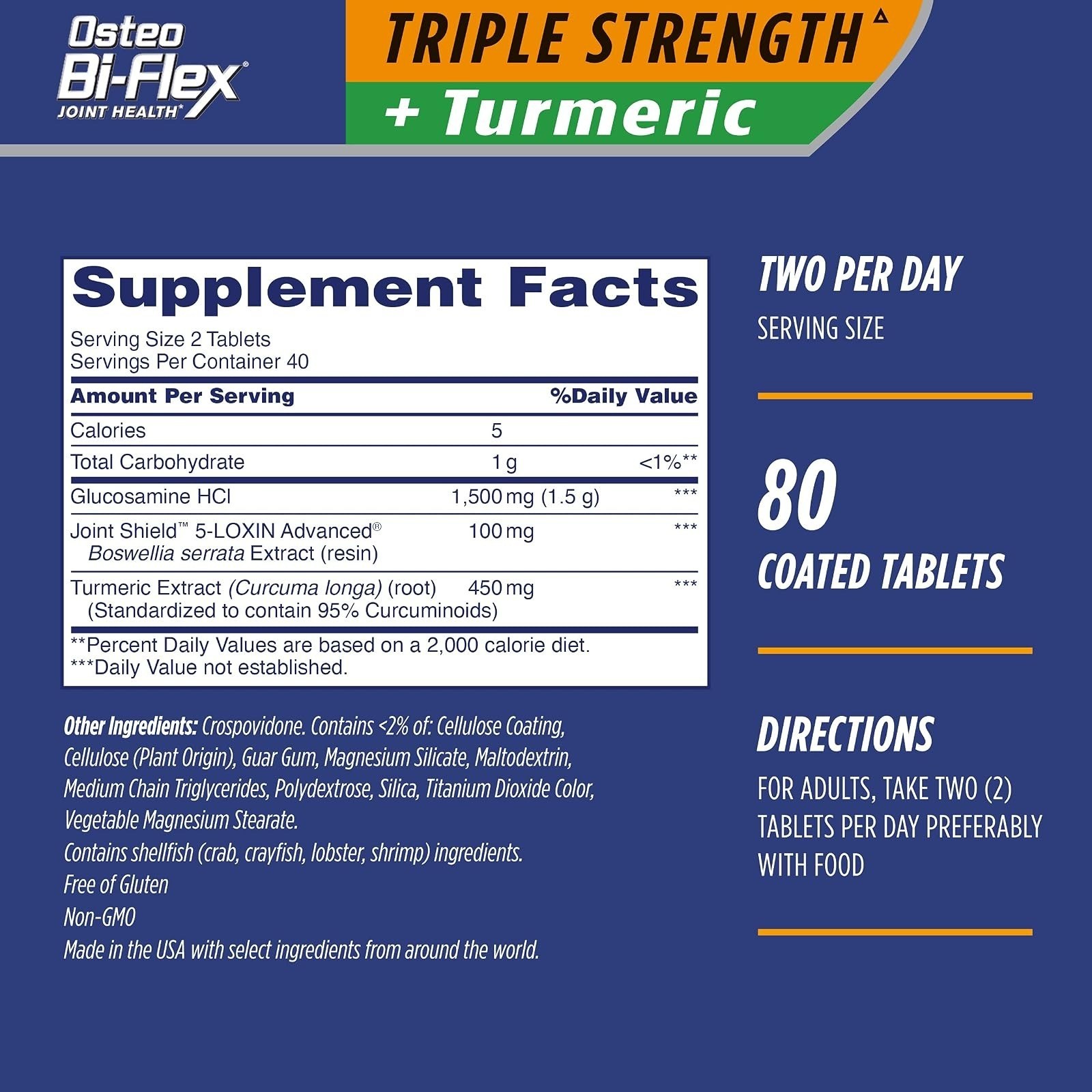 Osteo Bi-Flex Triple Strength Glucosamine with Turmeric, 160 Count