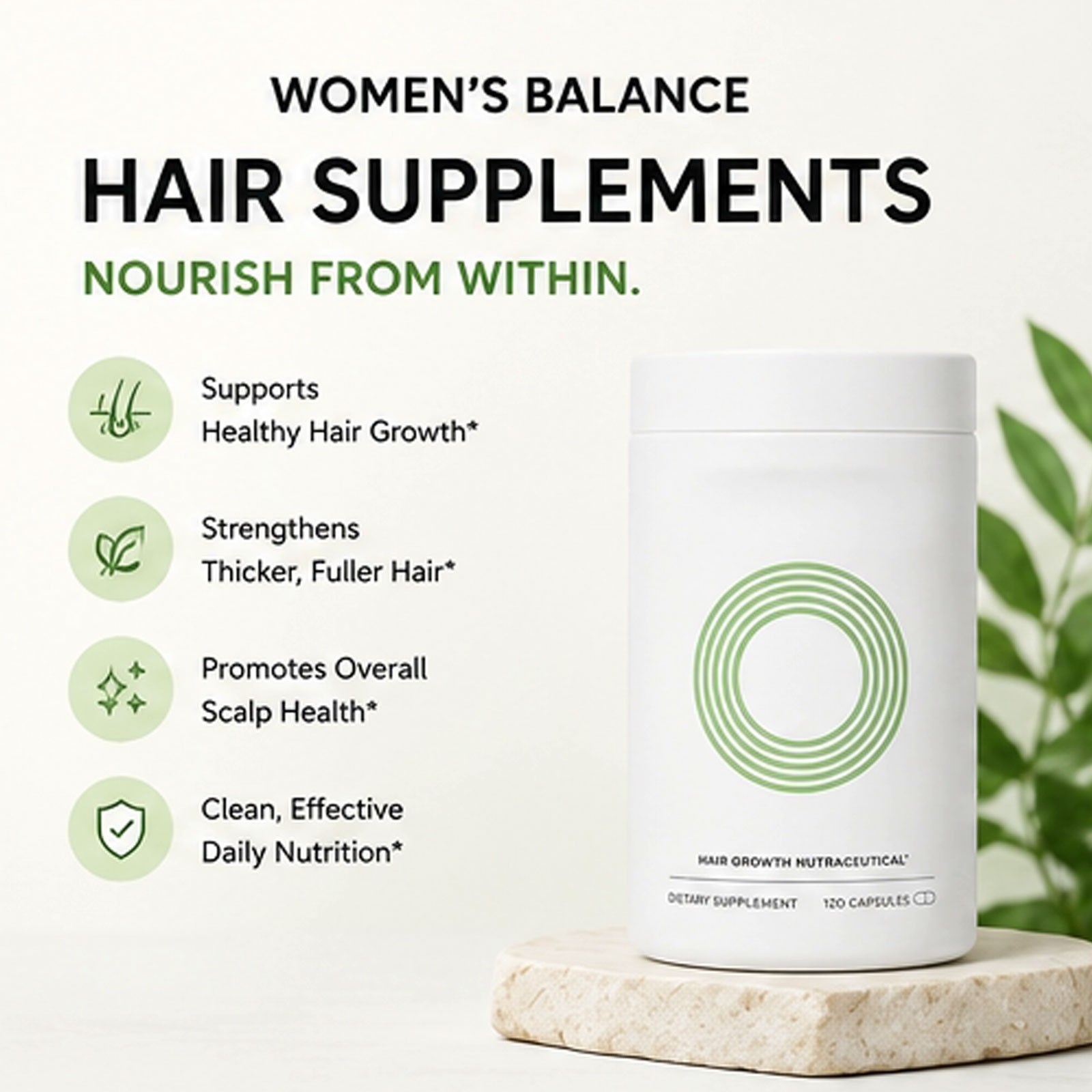 Women’s Hair Growth Supplement |3 Pack (120 Capsules) | 3 Month Supply| Exp 2026