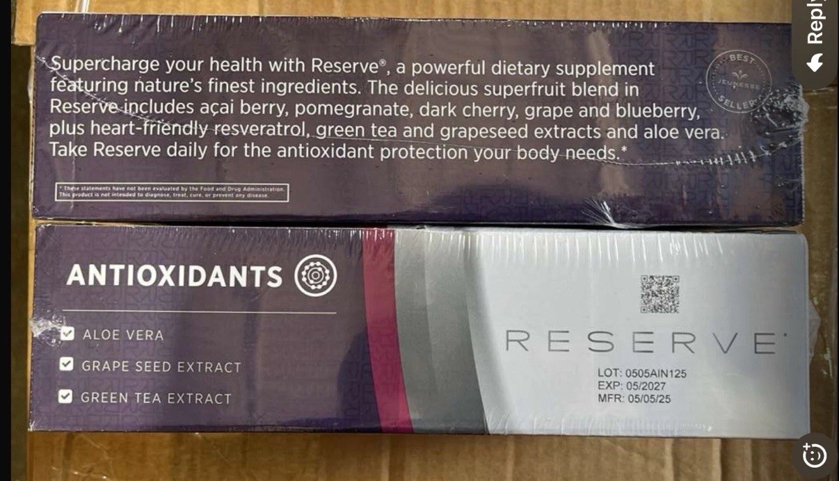 Jeunesse Reserve Resveratrol Antioxidants Fruit Blend Supplement 1 box Exp 5/27