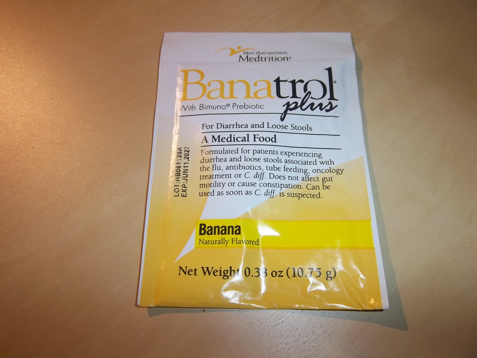 30 Pack Banatrol Plus Oral Supplement Fiber Banana Flavor Powder 11 Gram Packet