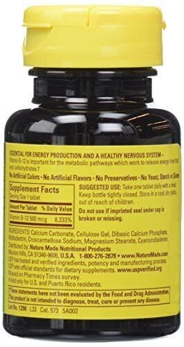Nature’s Blend Vitamin B12 2500mcg Sublingual Dietary Supplement Tablets 100ct