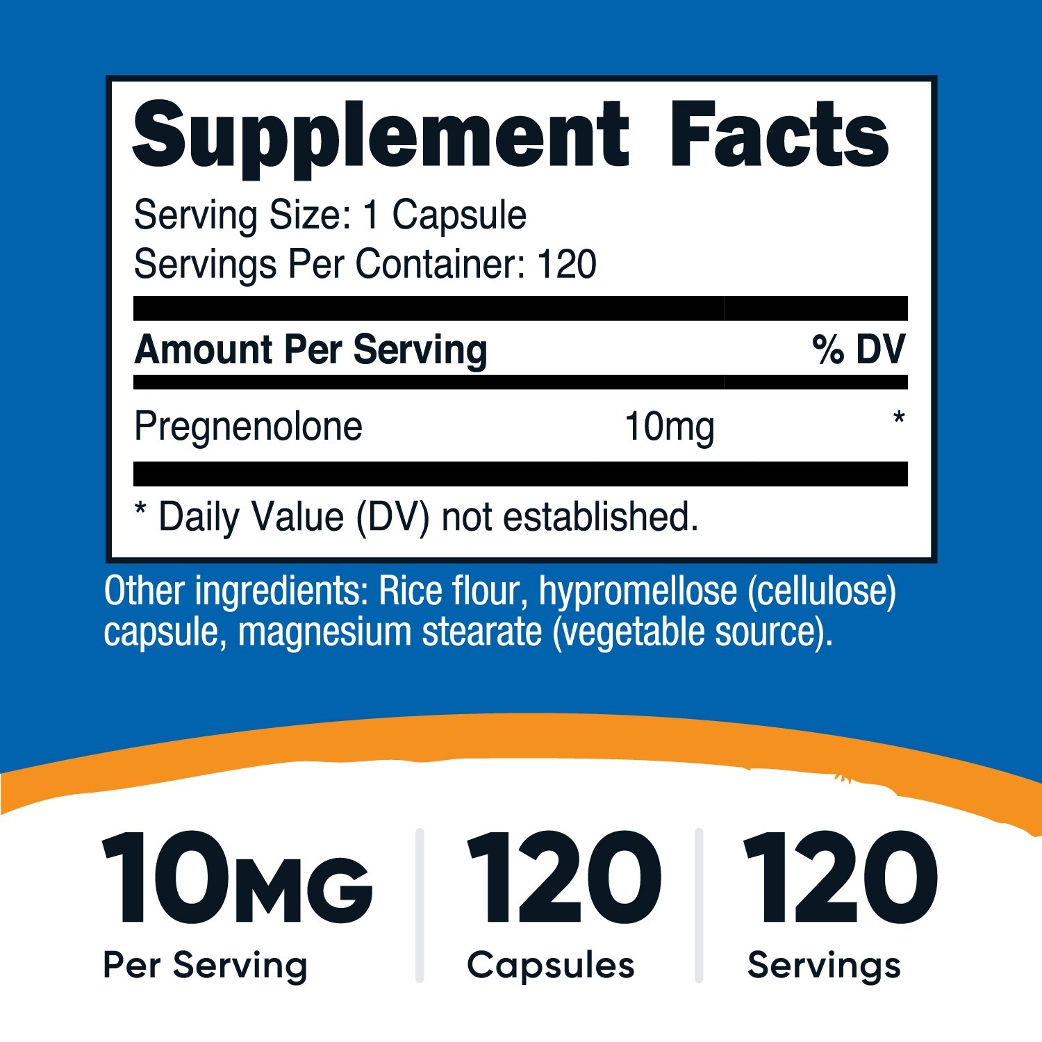 Nutricost Pregnenolone 10mg, 120 Capsules – Non-GMO, Gluten Free