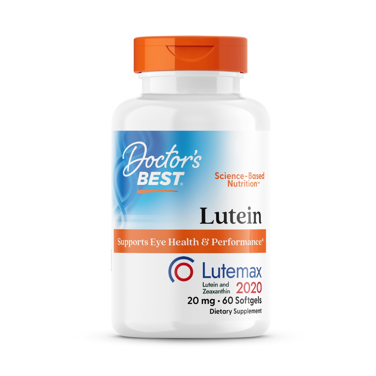 Doctor’s Best Lutein Supplement 20mg with 60 Count (Pack of 1), No Color