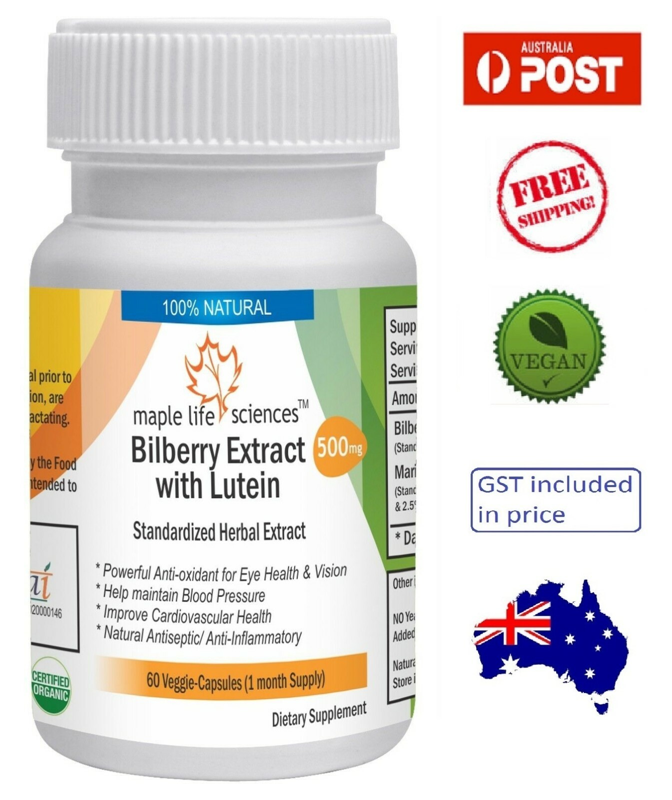 Bilberry (Anthocyanins) and Marigold (Lutein, Zeaxanthin) Extract – AU Stock