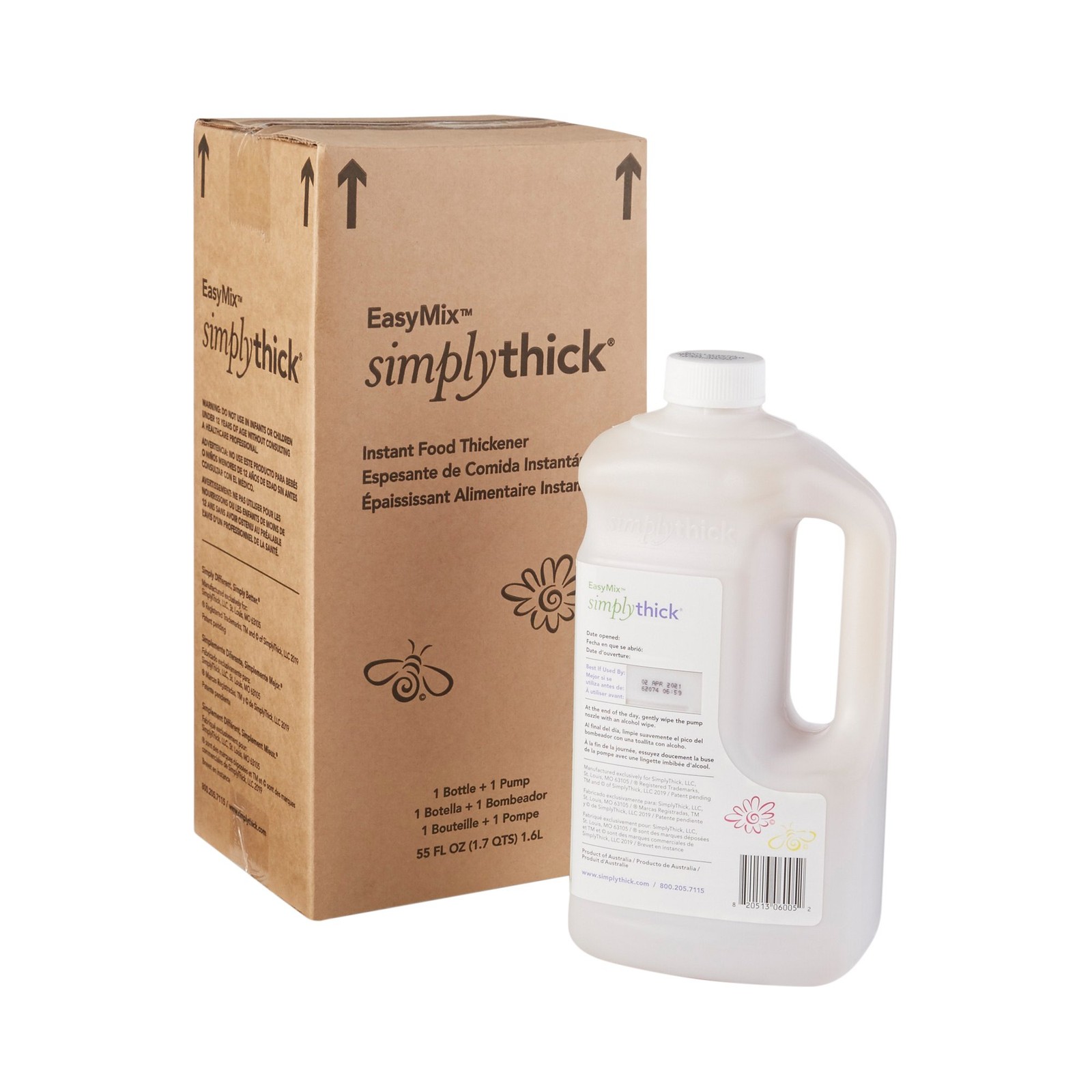 SimplyThick Easy Mix Food & Drink Thickener Unflavored 1.6 Liter Bottle 1 Ct