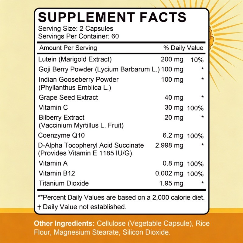 Multi-Berry Lutein Eye Vitamin, Antioxidant for Macular & Vision Care 30~120Caps