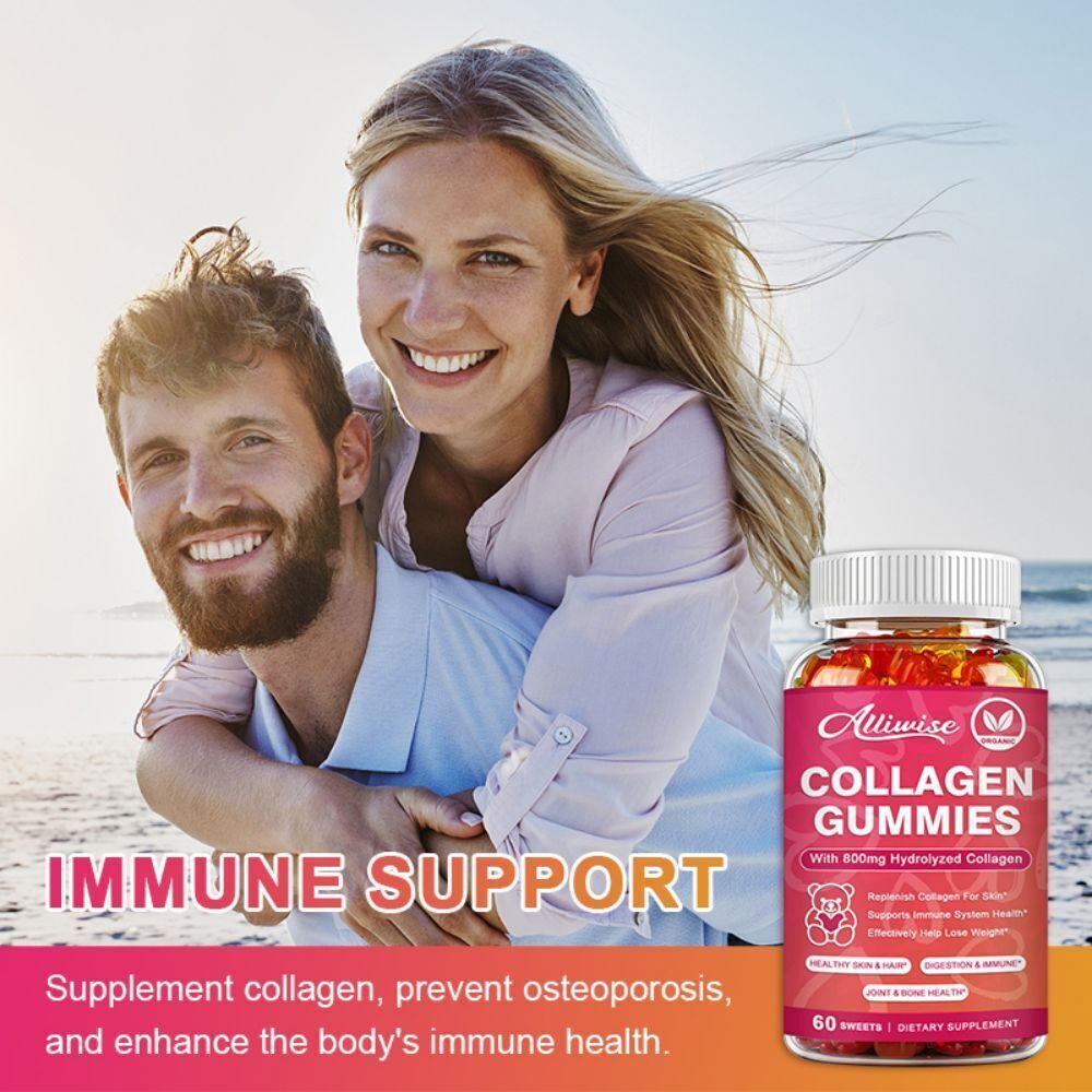 Organic Biotin & Collagen Gummies – Hair, Skin, Nails, Joints Bone Vitamins