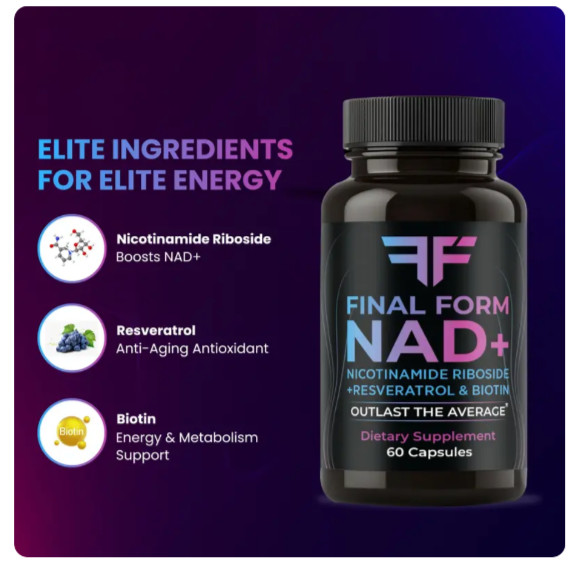 Final Form NAD+ Supplement with Resveratrol, Biotin & BioPerine – 300mg per Serv