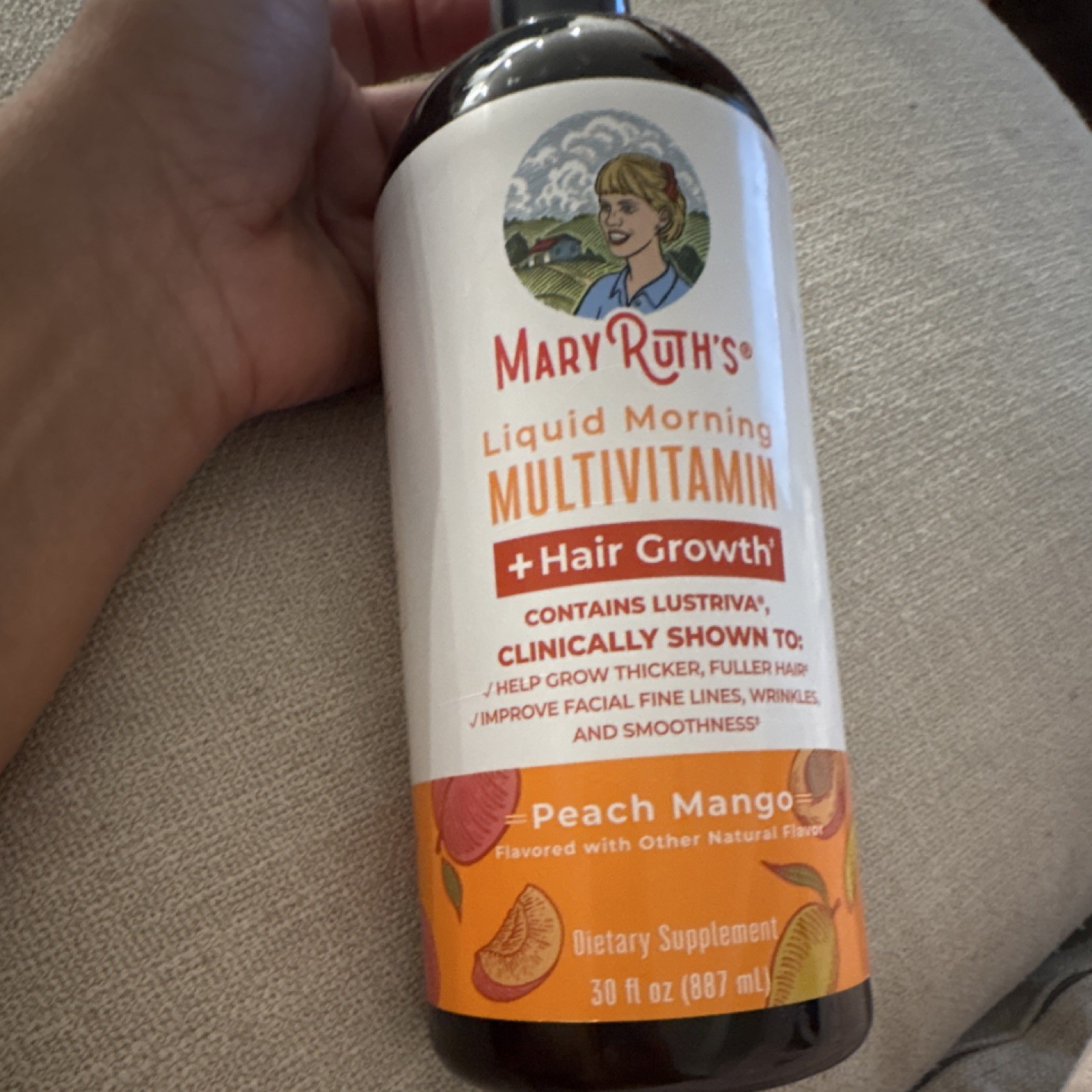 MaryRuth’s Liquid Multivitamin Hair Growth All Natural Peach Mango 30 fl oz