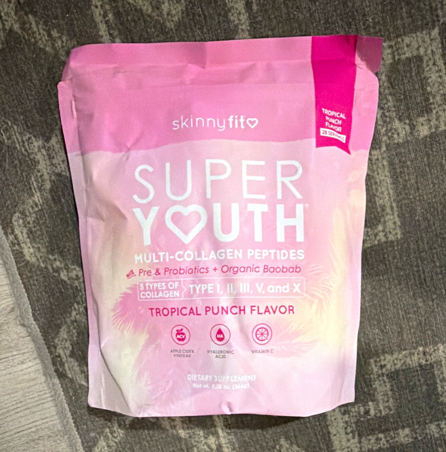 skinnyfit Super Youth Multi-Collagen Peptides Tropical Punch 28 Servings