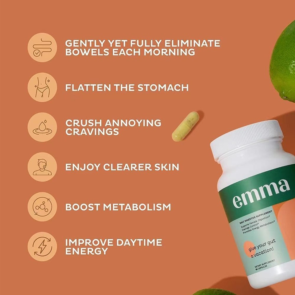 1-5 Pack Emma Relief Supplement Keto for Gut Bloating 60 Capsules New Exp11/2027