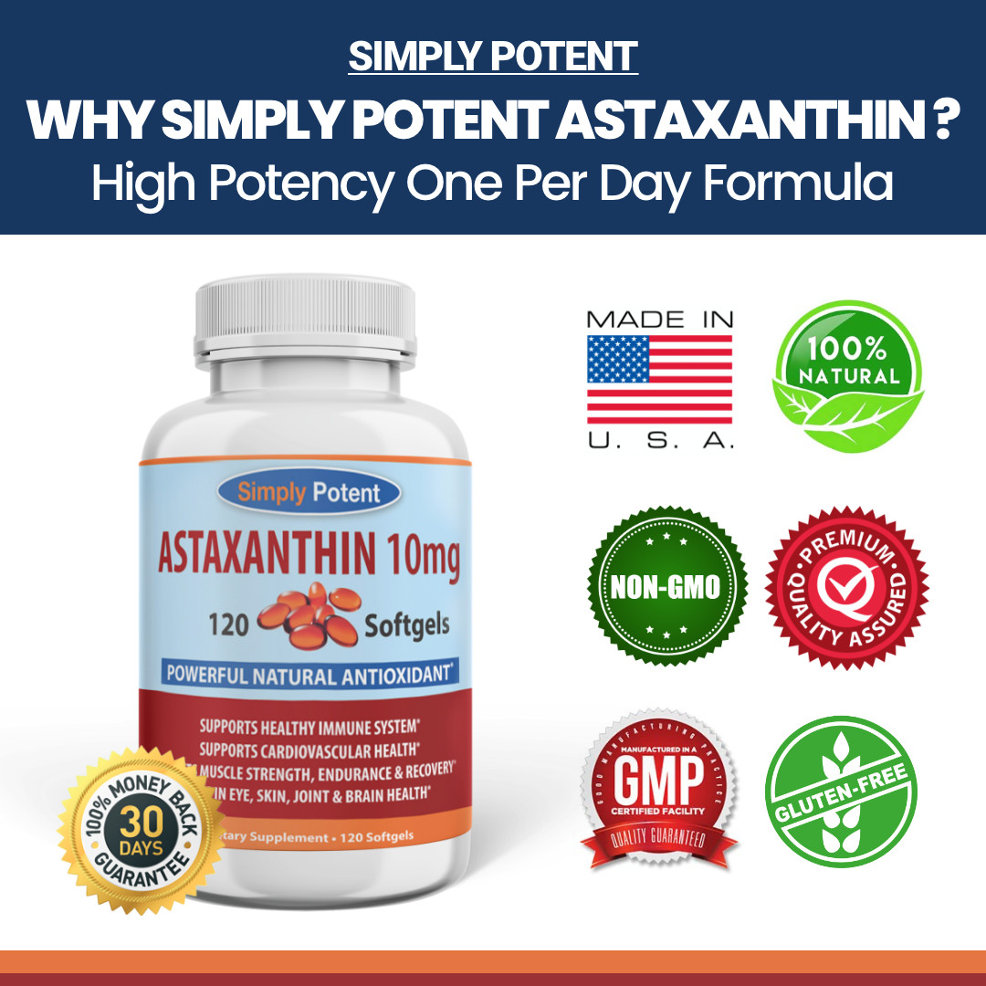 Astaxanthin 10mg 120 Softgels-High Potency Antioxidant Supplement | 4-Mon Supply