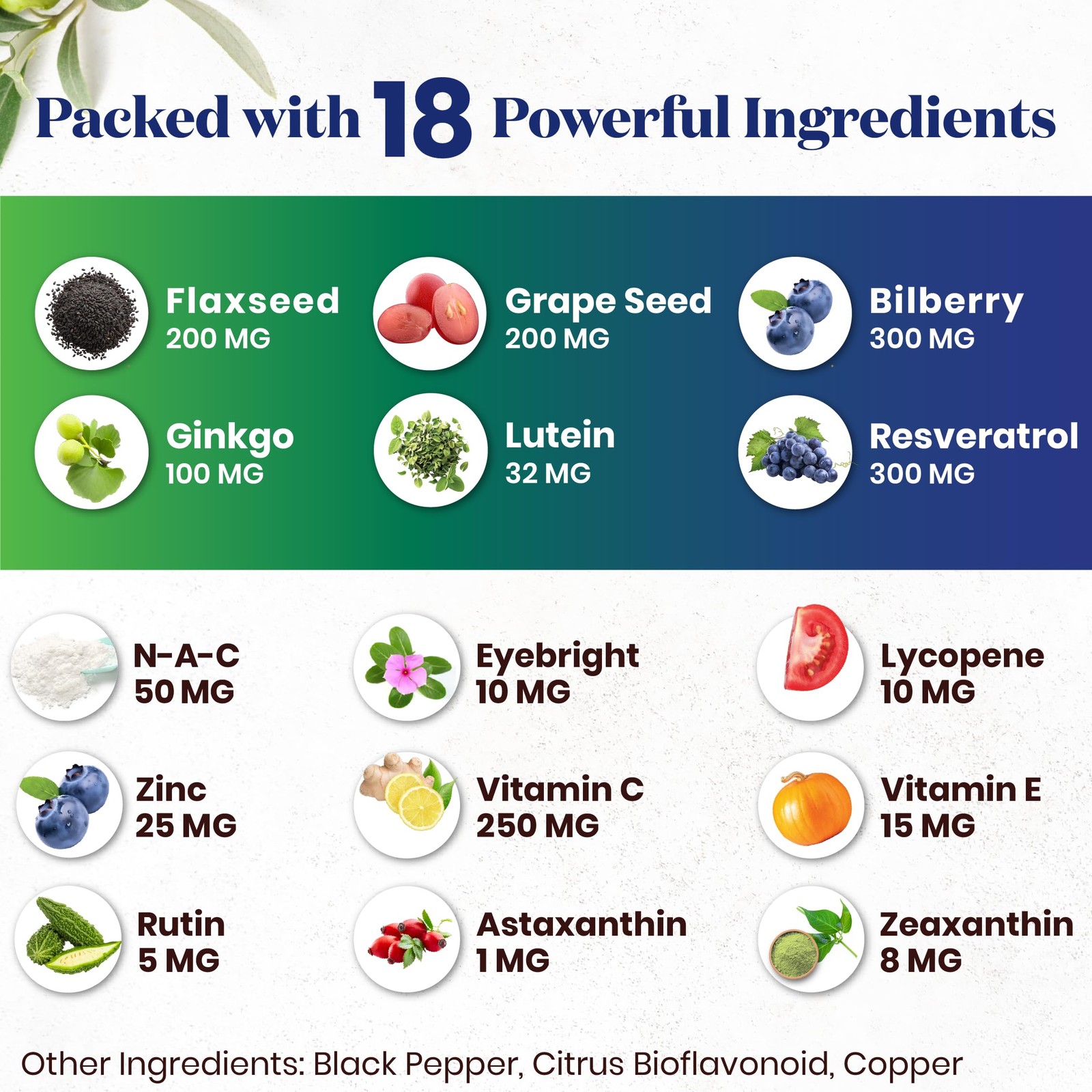 Superfood MD Eye Health Vitamins with Bilberry Lutein & Zeaxanthin Lycopene R…