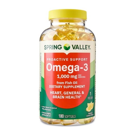 Spring Valley Omega-3 From Fish Oil Natural Lemon Flavor Twin Pack 1000mg 360ct