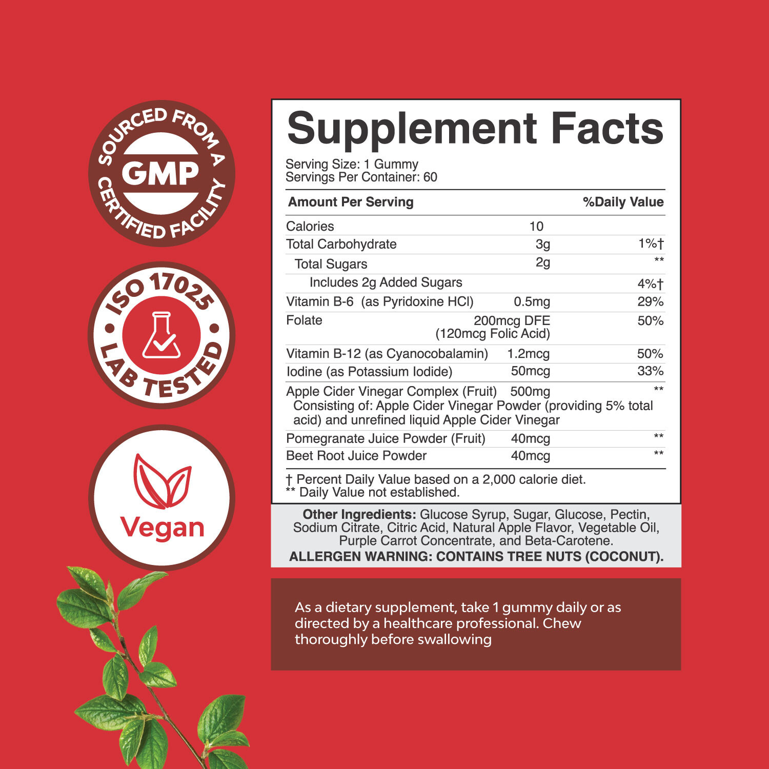 ACV Apple Cider Vinegar Gummies – Superfood for Adults for Detox Cleanse Immune