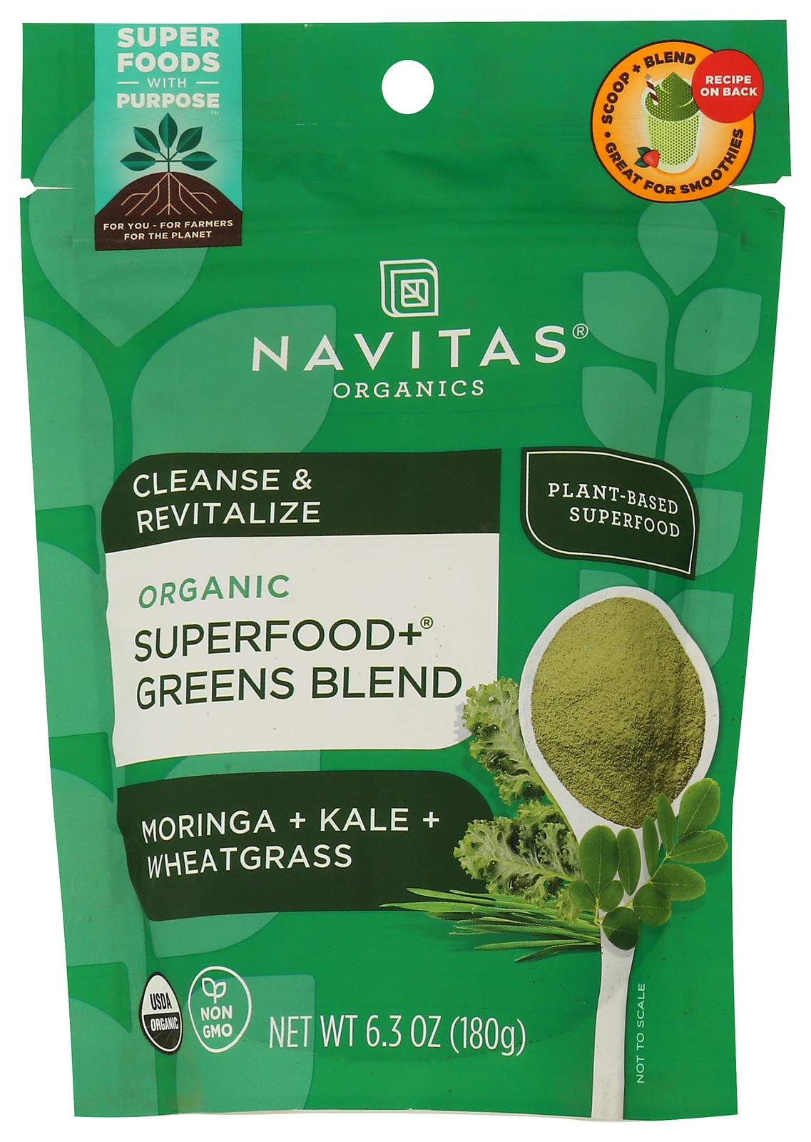 Organic Superfood Greens Blend By Navitas Organics 6.3 Oz Powder 6 Pack