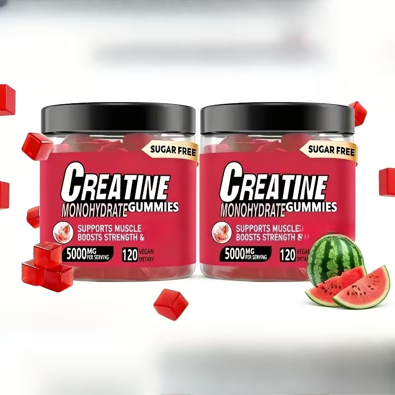 Watermelon Creatine Monohydrate Gummies No Additives Easy Mixing Muscle Support