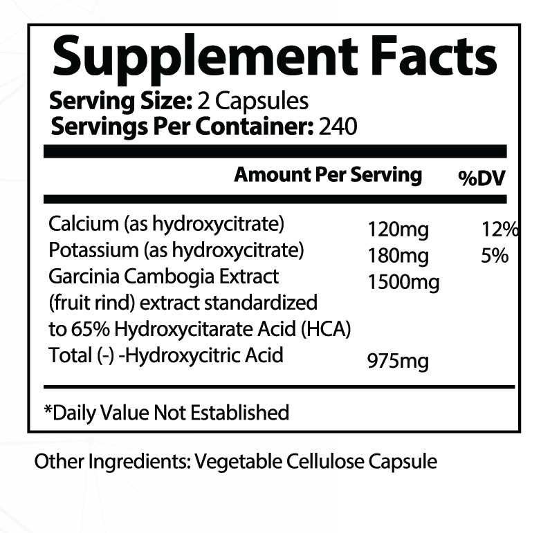 Garcinia Burn 480 ct 4 Month Supply Garcinia Cambogia 1500mg Citrimax HCA Diet