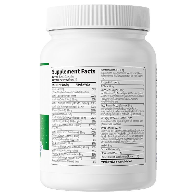 Vinsic Vitality Complex: 60 Capsules with Reishi, Vitamins for Wellness