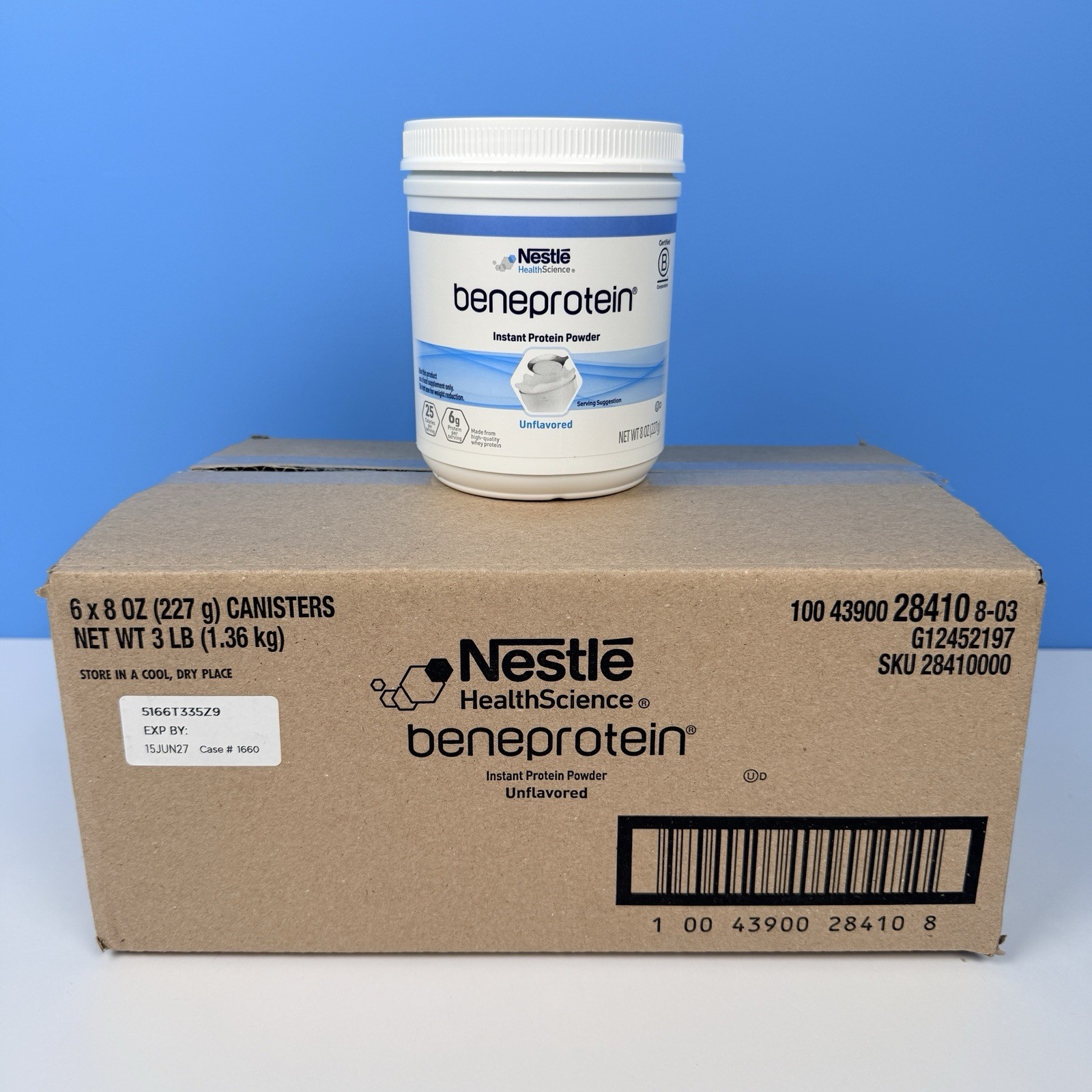 Nestle Beneprotein Protein Supplement Unflavored 8 oz Case 6 Count EXP 06/2027