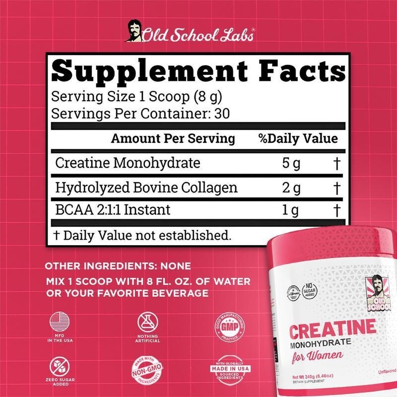 5000mg Creatine Monohydrate Powder with Collagen BCAA Womens Booty Muscle Growth