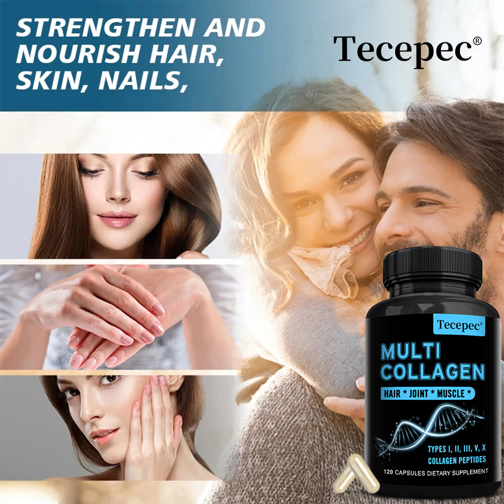 Multi Collagen Capsules-Type I,II,III,V,X Anti-Aging, Supports Hair,Joint,Muscle